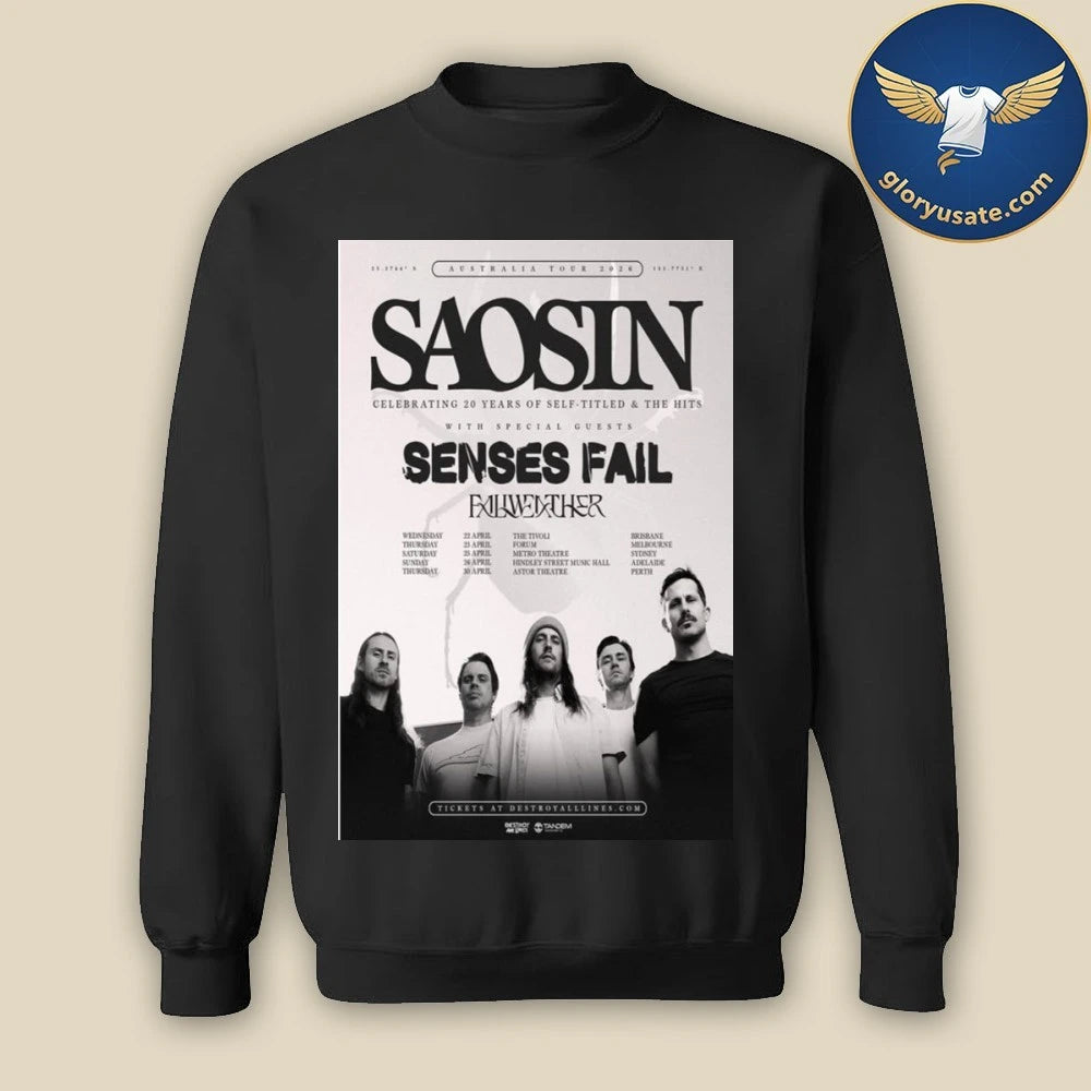 Saosin Tour Australia 2026 Poster Shirt