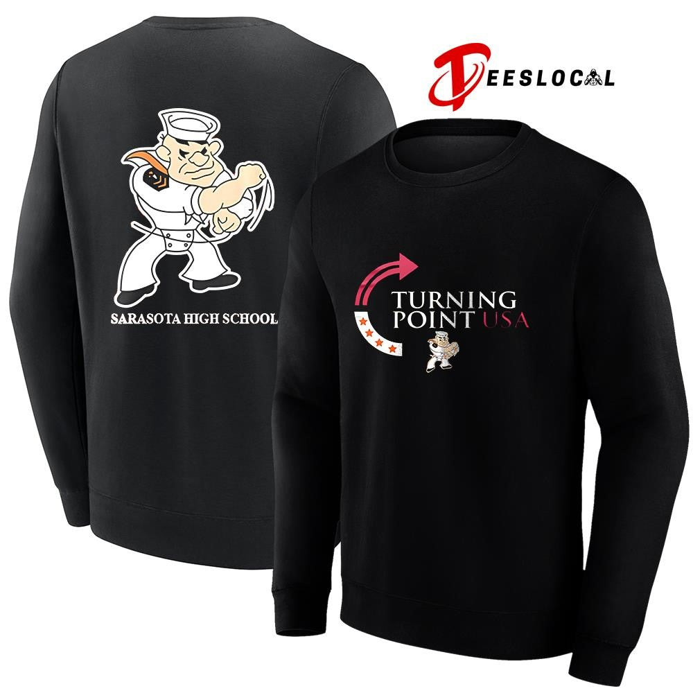 Sarasota Sailors high school x Charlie Kirk turning point USA mascot shirt