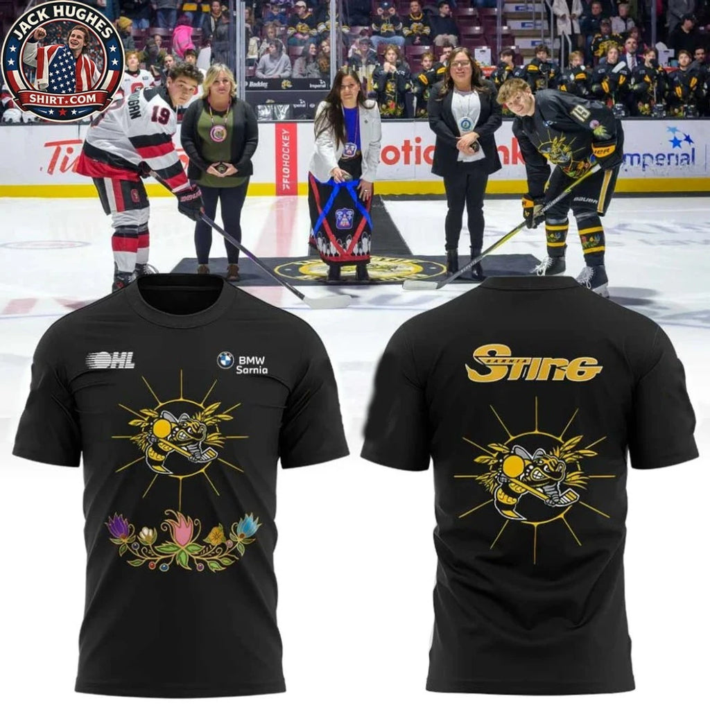 Sarnia Sting Indigenous Heritage Jerseys Celebrate The Culture Logo Two Sided T-Shirt