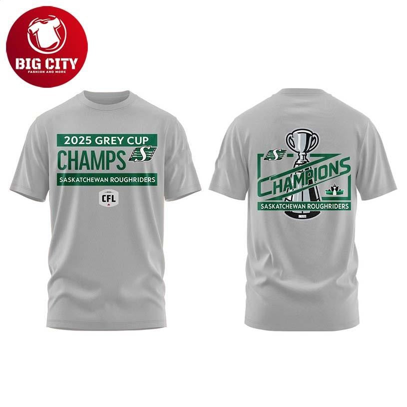 Saskatchewan Roughriders 112th Grey Cup Champions BEL13VE Two Sided Shirt