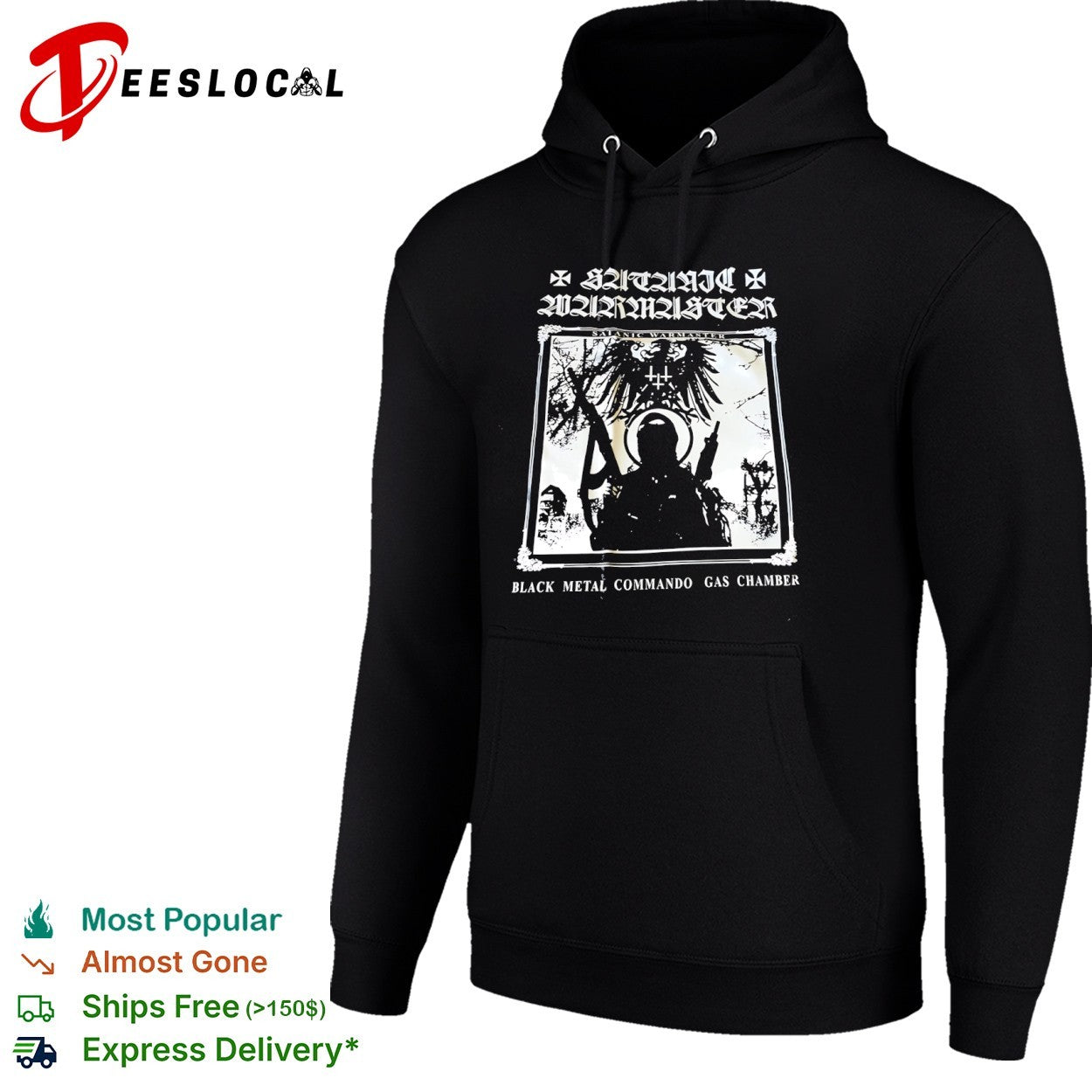 Satanic Warmaster Black Metal Commando Gas Chamber shirt