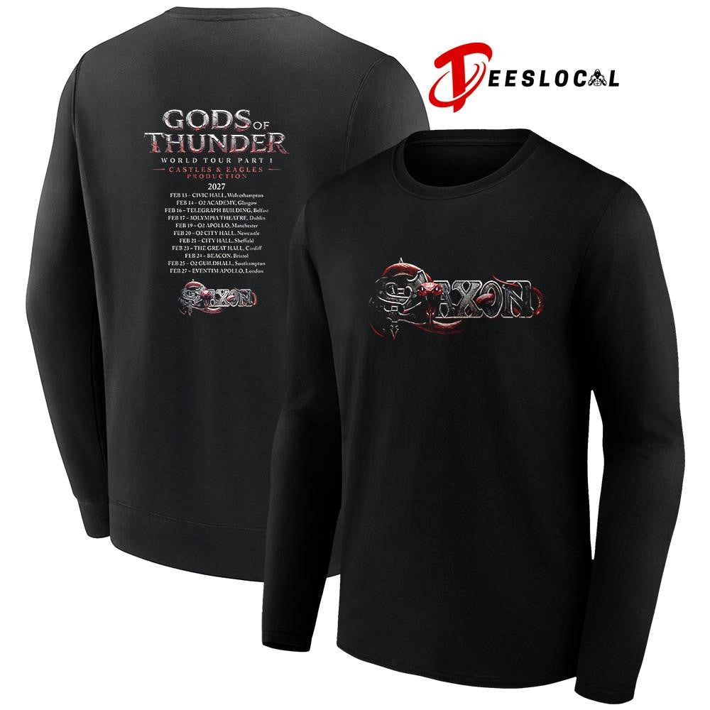 Saxon Gods of Thunder world tour dates schedule shirt