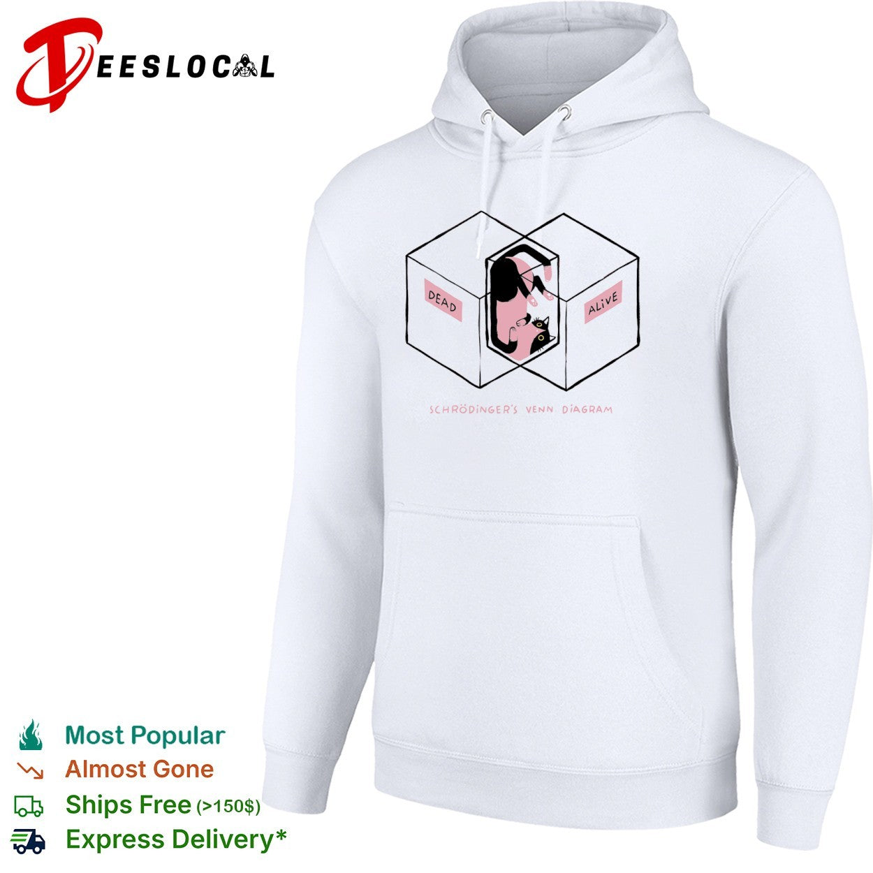 Schrodinger cat diagram venn dead alive shirt