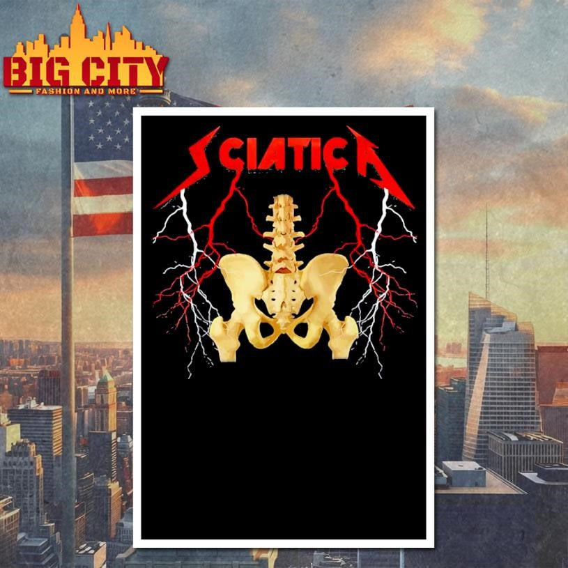Sciatica Skeleton Nerve Rock Musician Humor Shirt