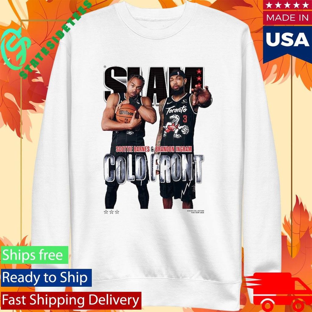 Scottie Barnes And Brandon Ingram Toronto Raptors And New Orleans Pelicans NBA 2026 Cold Front SLAM 260 Cover T-Shirt