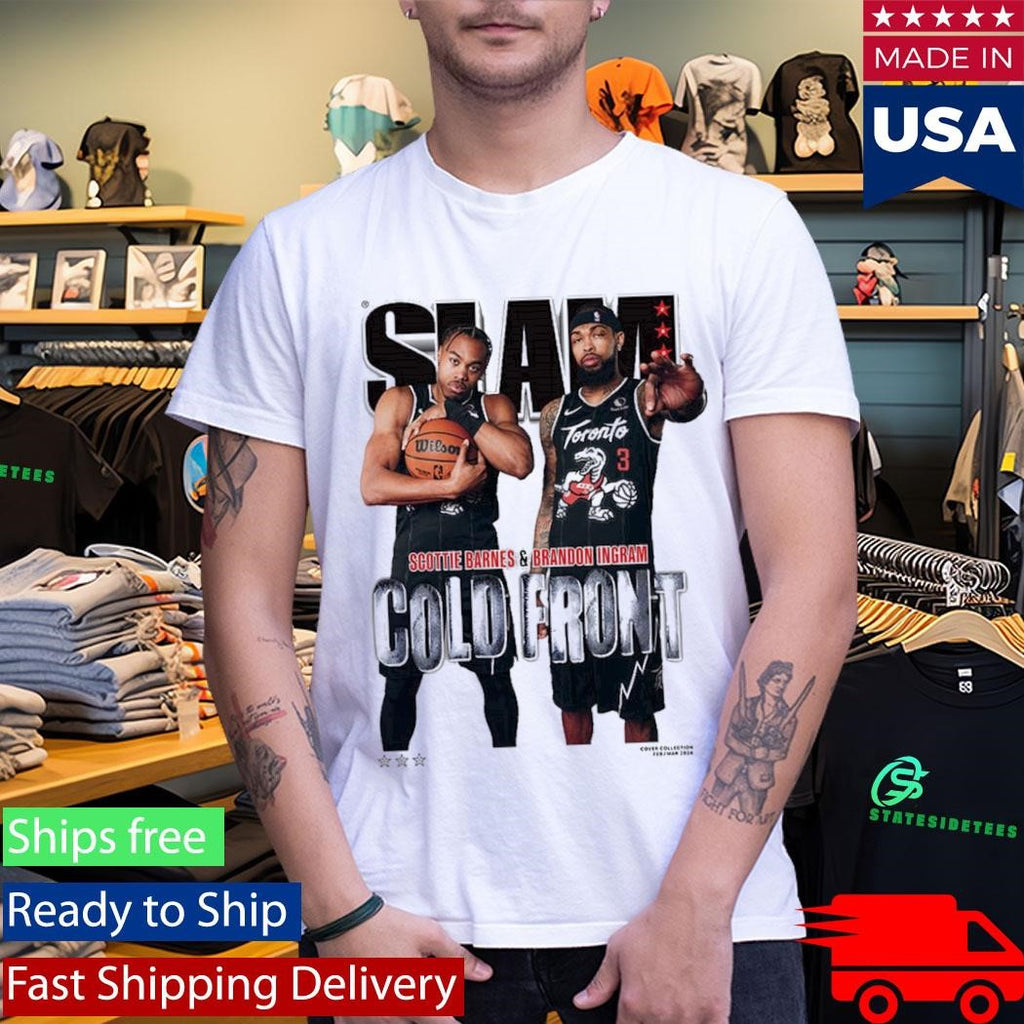 Scottie Barnes And Brandon Ingram Toronto Raptors And New Orleans Pelicans NBA 2026 Cold Front SLAM 260 Cover T-Shirt