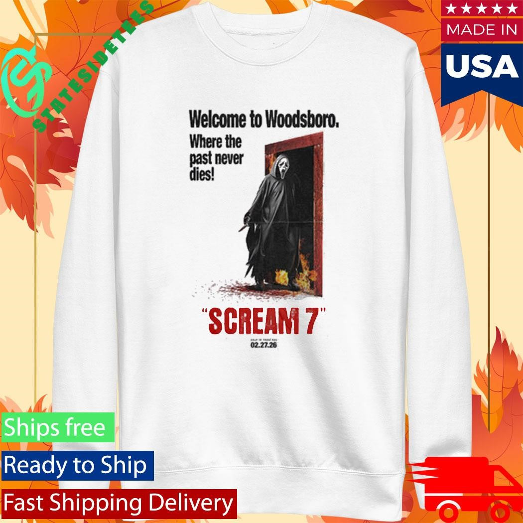 Scream 7 Movie Welcome To Woodsboro Art By Creepy Duck Shirt