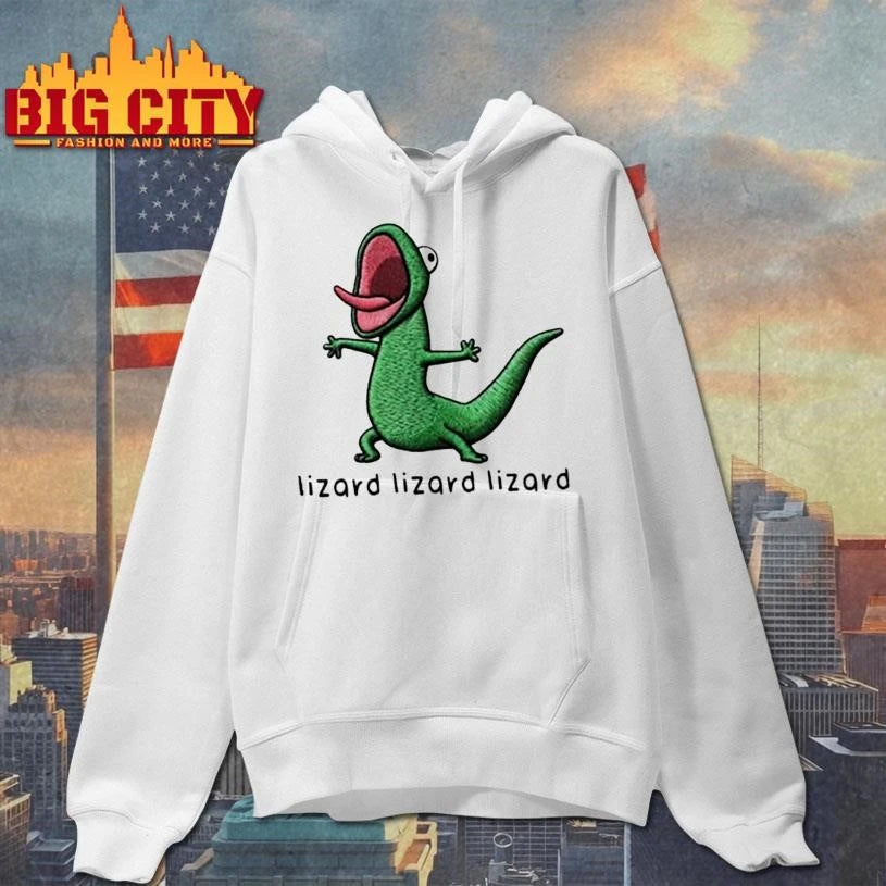 Screaming Green Lizard Embroidery Style Funny Shirt