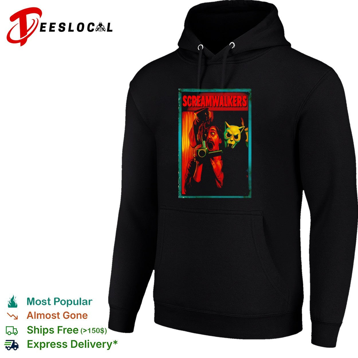 Screamwalkers horror movie vintage poster camera graphic shirt