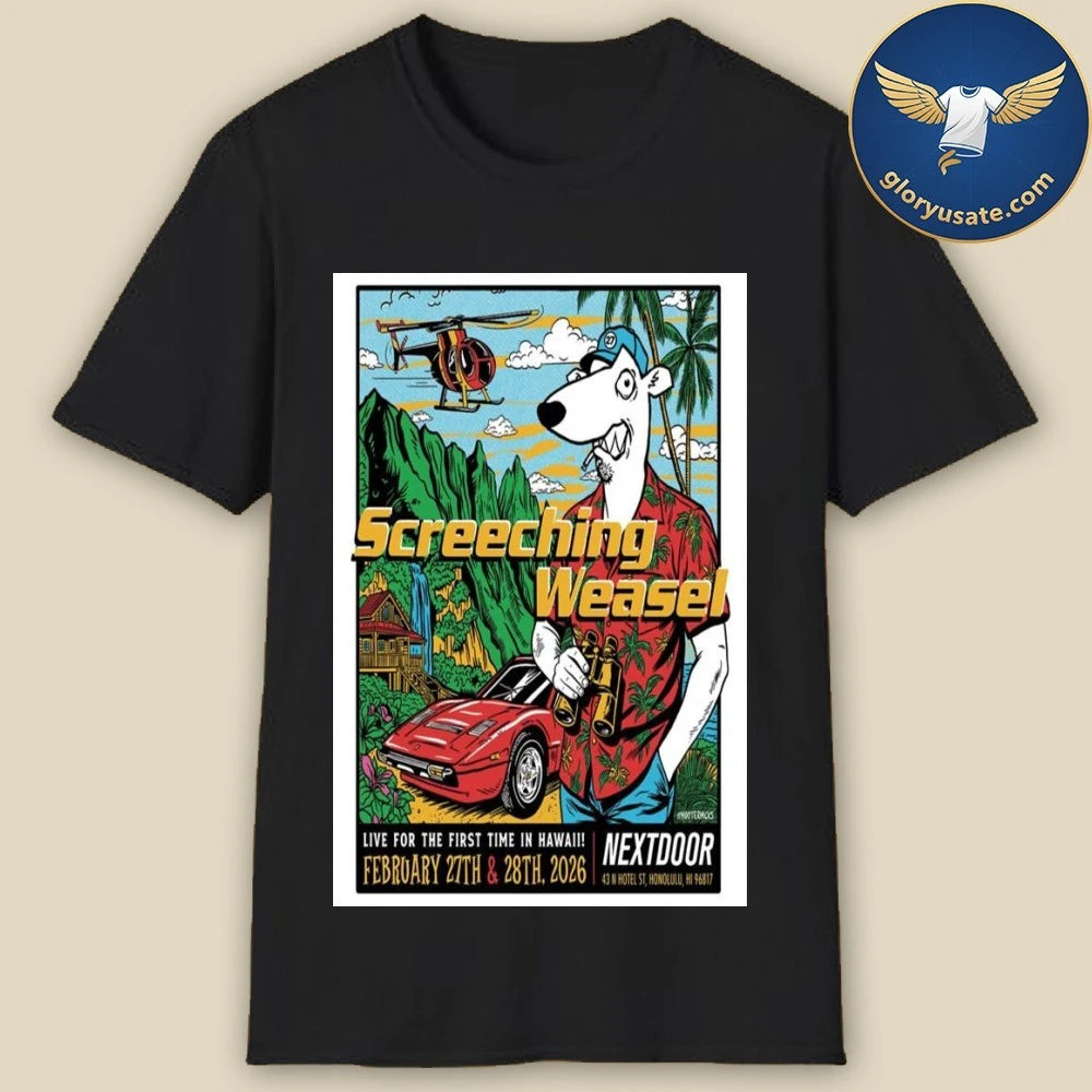 Screeching Weasel Honolulu, HI February 27-28 2026 Concert Poster Shirt