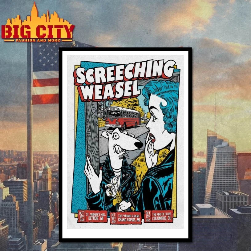 Screeching Weasel The King of Clubs, Columbus, OH Oct 17, 2025 Poster shirt