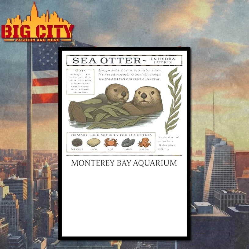 Sea Otter Monterey Bay Aquarium Inspired Marine Life Shirt