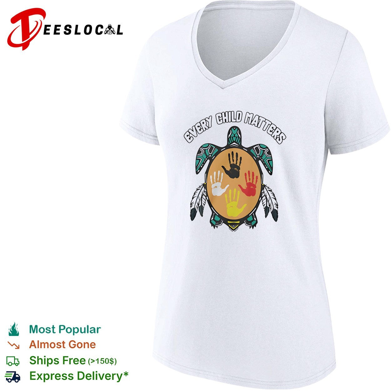 Sea turtle every child matters handprints shirt