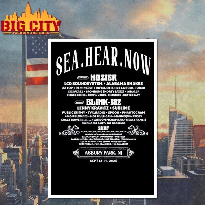 Sea.Hear.Now Event Asbury Park, NJ 2025 Lineup shirt