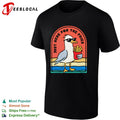 Seagull wearing sunglasses just here for the fries beach retro vintage shirt