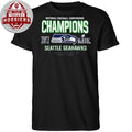 Seahawks 2025 2026 NFC Champions 4 Time Logo T-Shirt