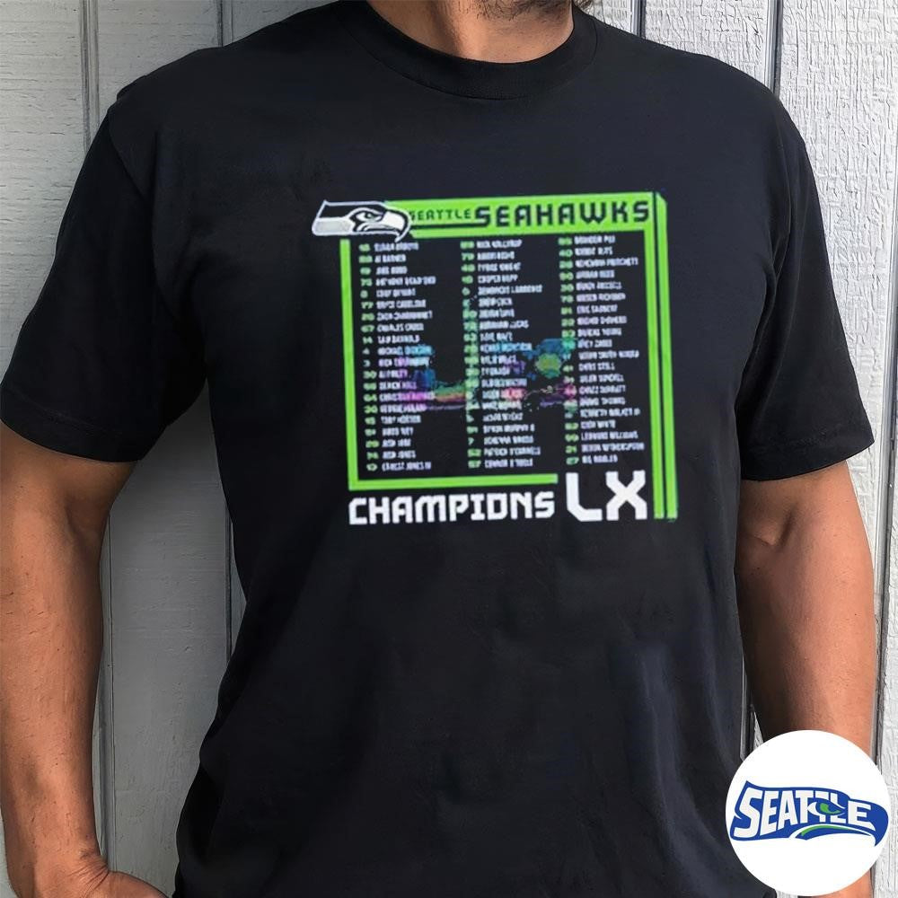 Seahawks S Bowl LX Champions Roster All Players Names shirt