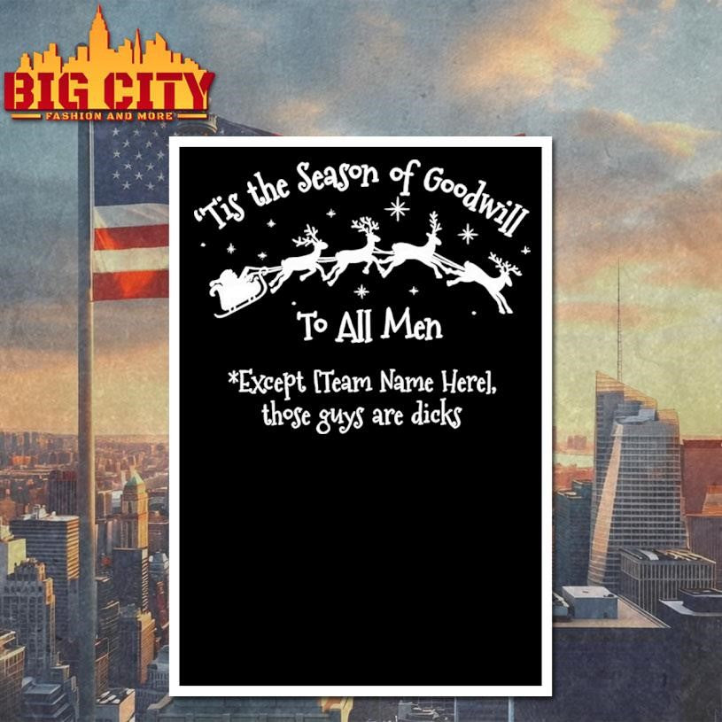 Season Of Goodwill To All Men Personalised Christmas Jumper For Football Fans Shirt