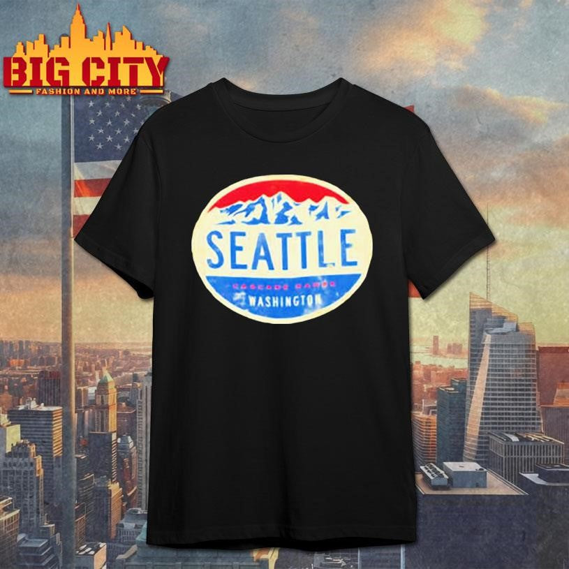 Seattle Cascade Range Washington mountains mustard shirt