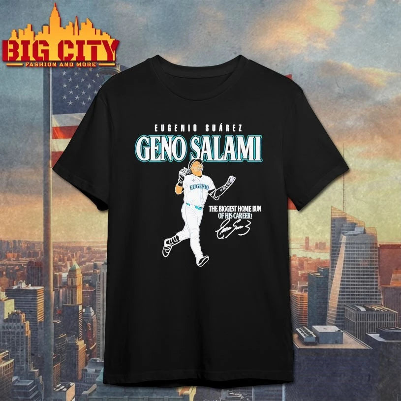 Seattle Mariners Eugenio Suarez Genoa Salami The Biggest Home Run Of His Career Signature Shirt