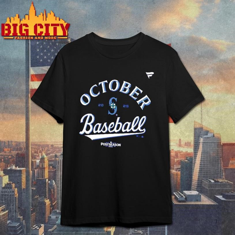 Seattle Mariners Fanatics Navy 2025 MLB Postseason Locker Room Shirt