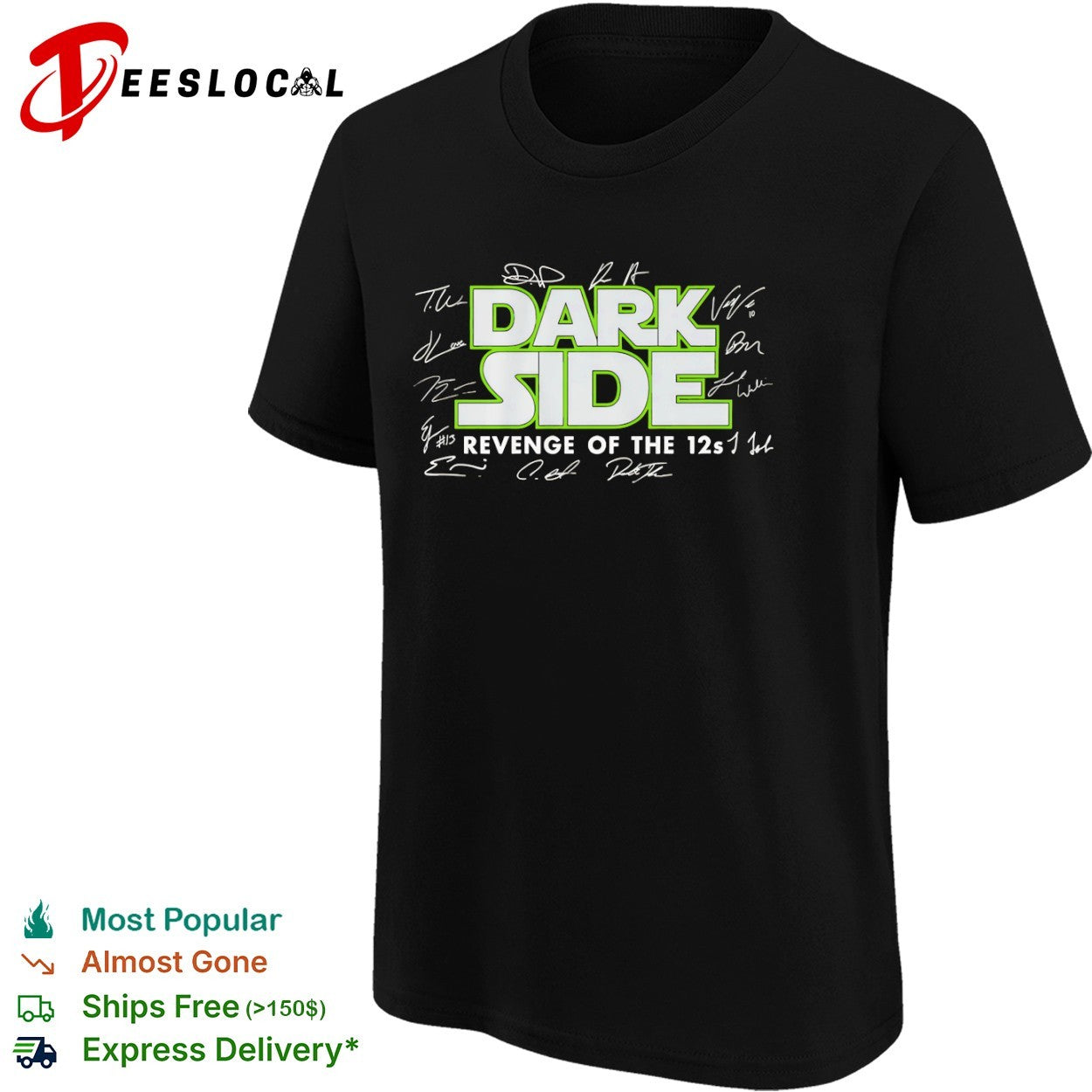 Seattle Seahawks Dark Side Revenge of the 12s signatures shirt