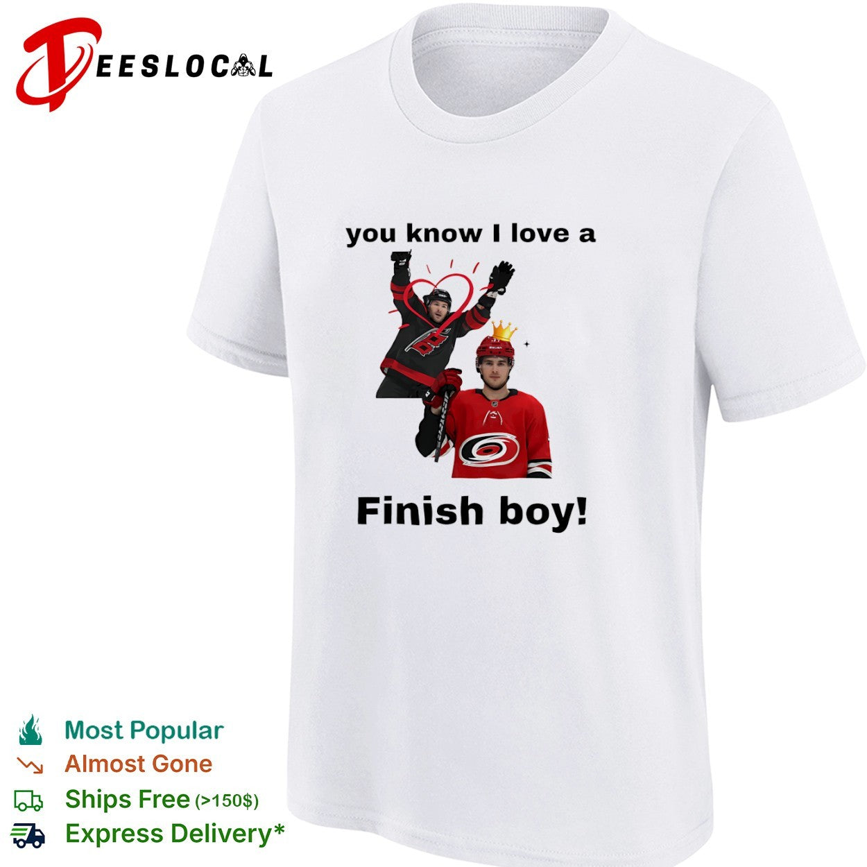 Sebastian Aho Carolina Hurricanes NHL you know I love a Finish boy shirt