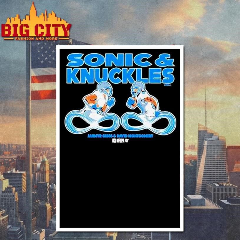 Sega Sonic And Knuckles Jahmyr Gibbs And David Montgomery Shirt