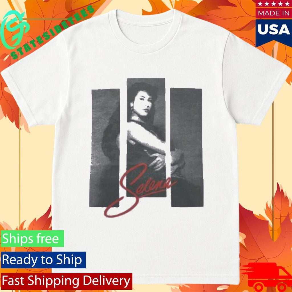 Selena 3 Stripes Photo On Lavender Shirt