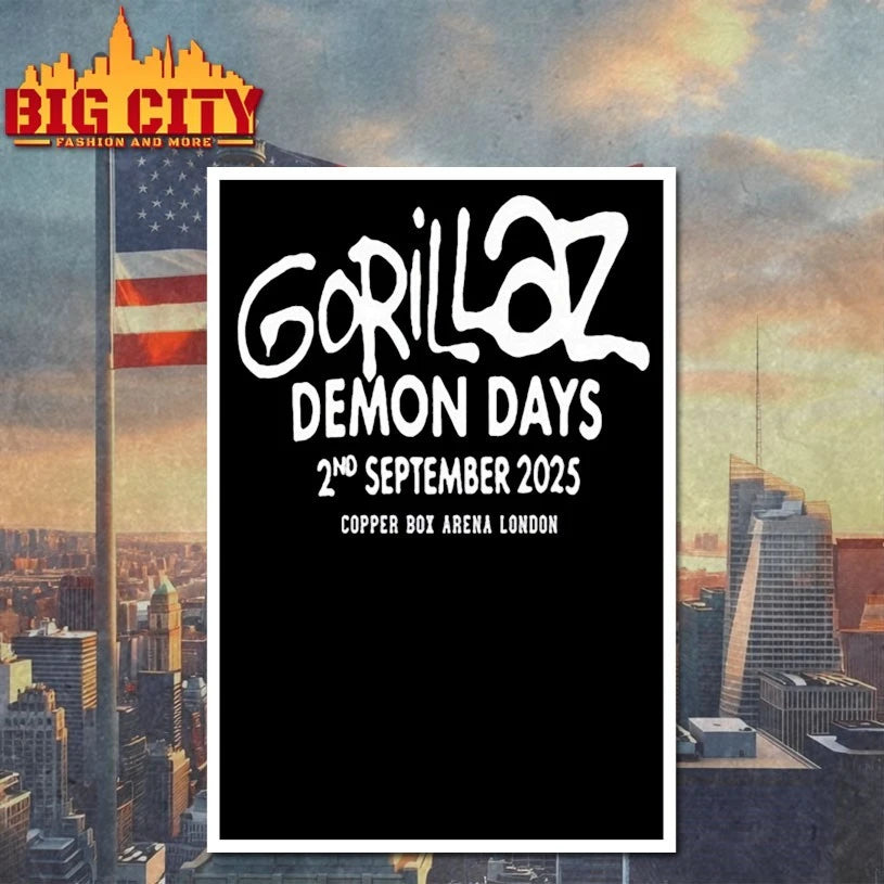 Sept 2 2025 Gorillaz Coper Box Arena London Tour shirt