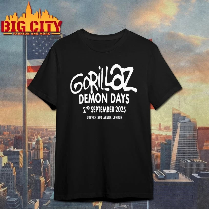 Sept 2 2025 Gorillaz Coper Box Arena London Tour shirt