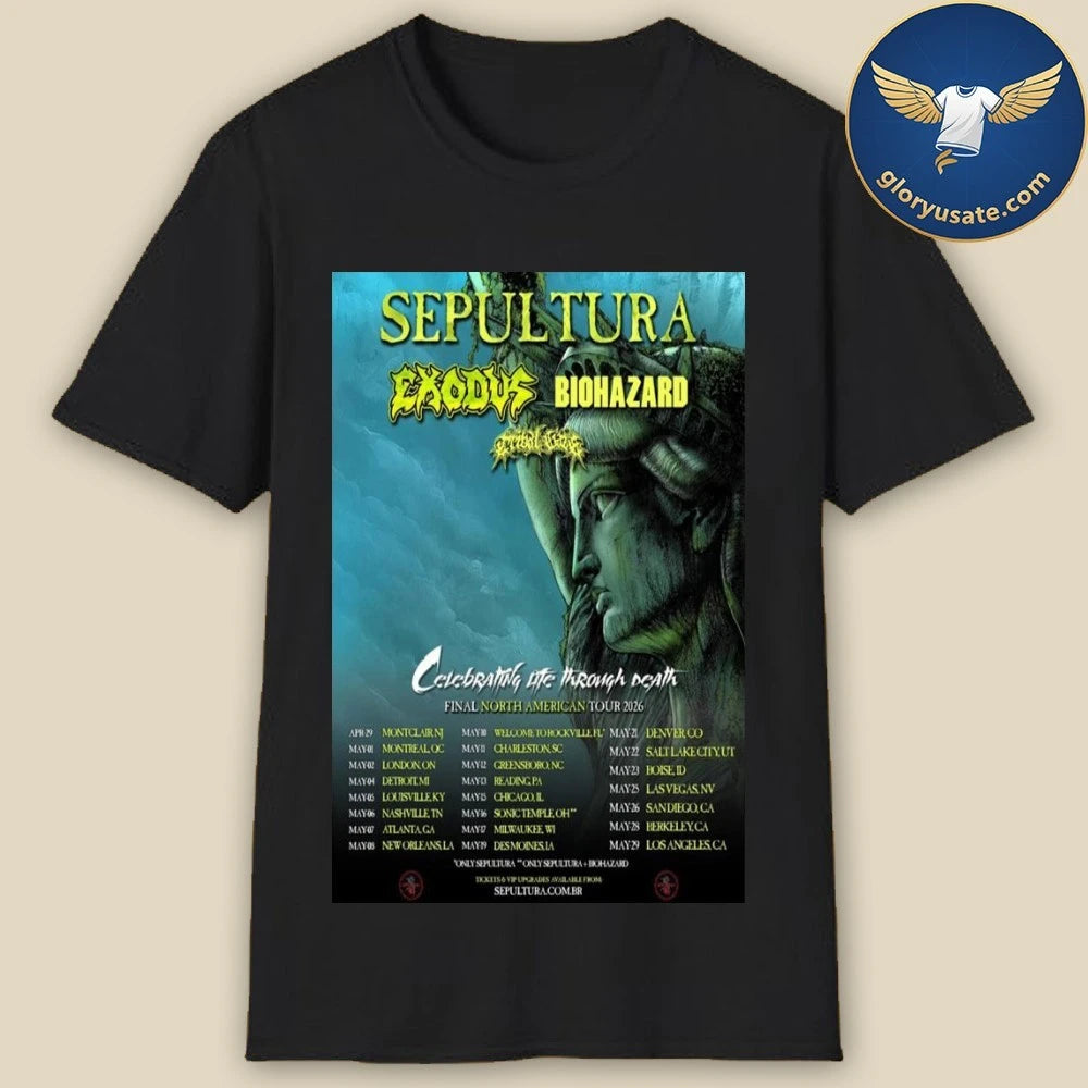 Sepultura Final North America Tour 2026 Poster Shirt