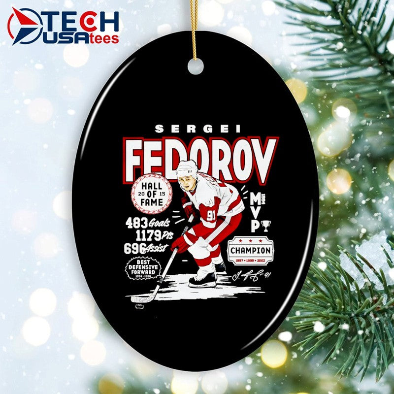 Sergei Fedorov Detroit Red Wings Hockey stats vintage shirt