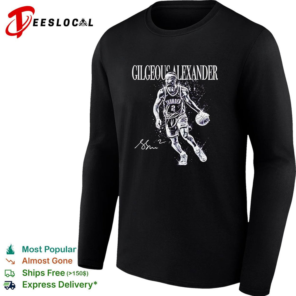 Shai Gilgeous-Alexander Oklahoma City Thunder number 2 action portrait shirt