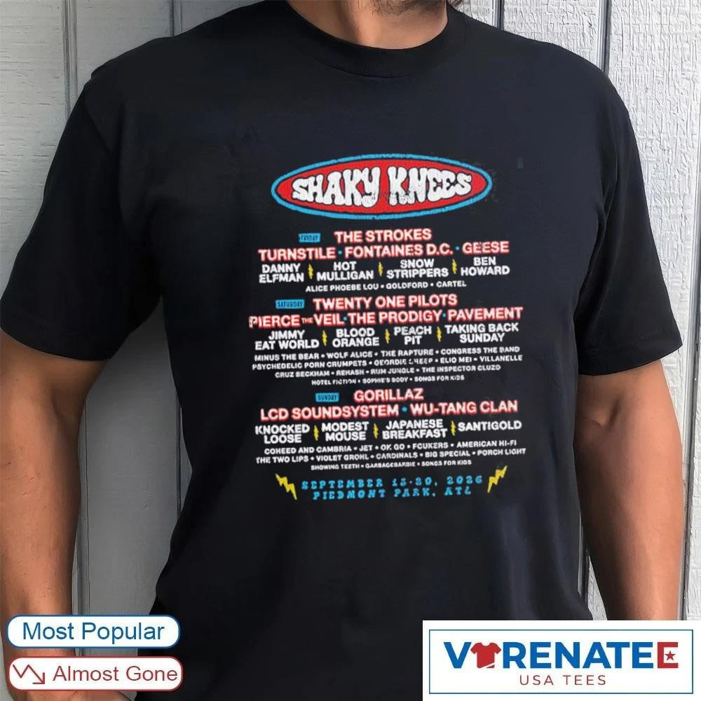 Shaky Knees Music Festival September 13-20 2026 Piedmont Park Atlanta GA shirt