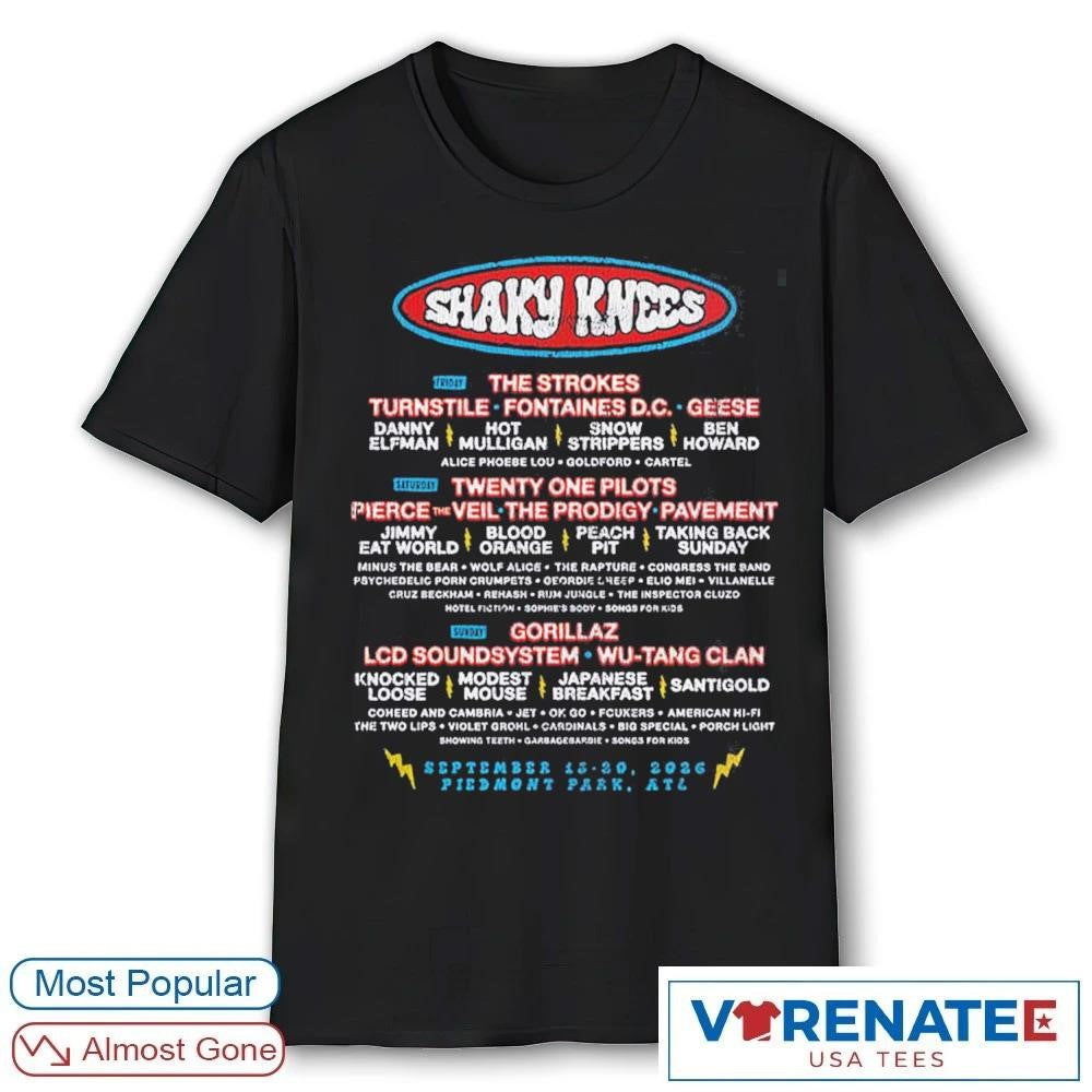 Shaky Knees Music Festival September 13-20 2026 Piedmont Park Atlanta GA shirt