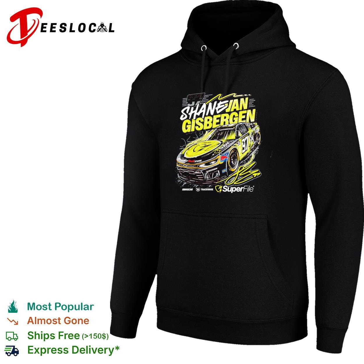 Shane van Gisbergen 97 SuperFile Trackhouse NASCAR yellow black shirt
