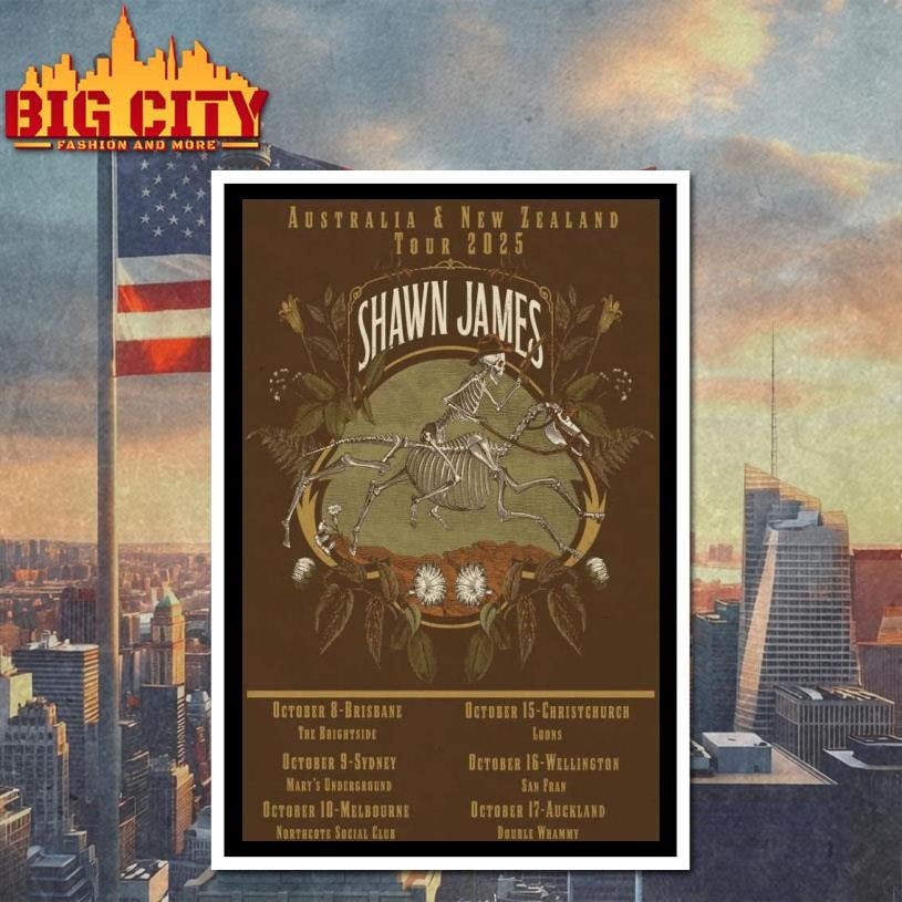 Shawn James October Tour Australia &amp; New Zealand 2025 Poster Shirt