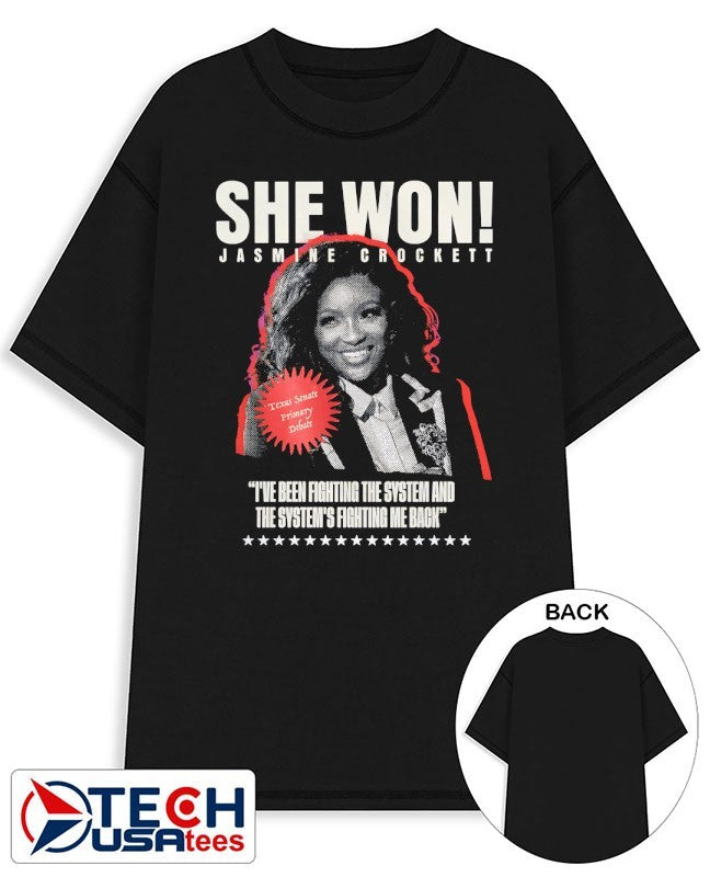 She Won Jasmine Crockett shirt