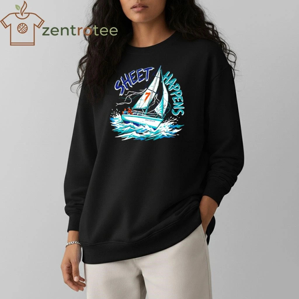 Sheet Happens Sailing 7 wave tee