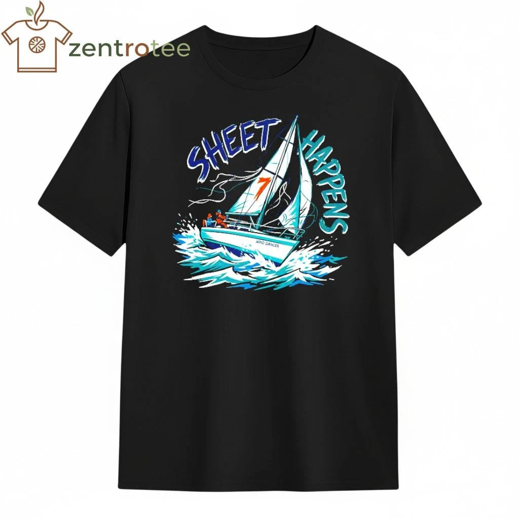 Sheet Happens Sailing 7 wave tee