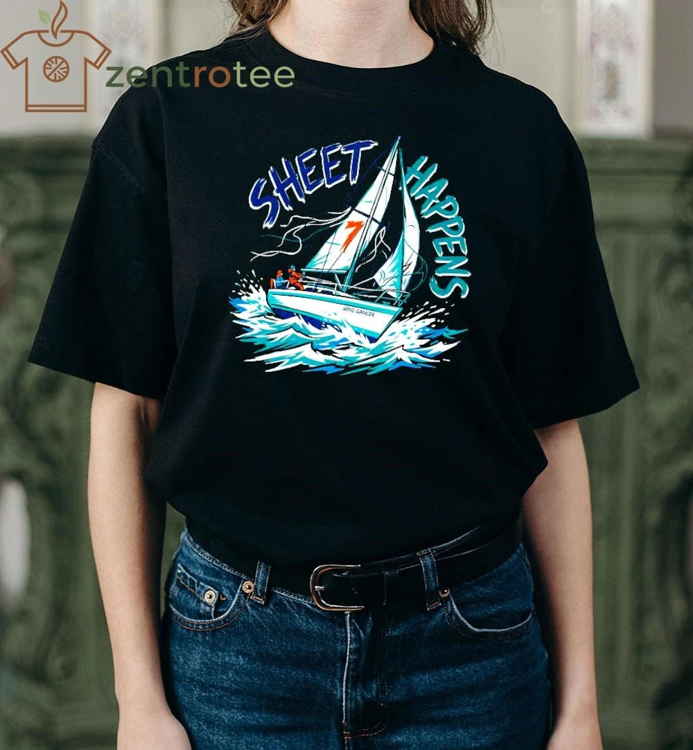 Sheet Happens Sailing 7 wave tee