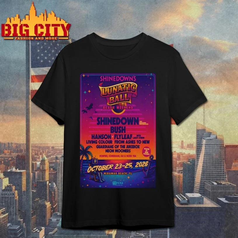 Shinedown Lunatic Ball Miramar Beach, FL Concert 2026 Poster shirt