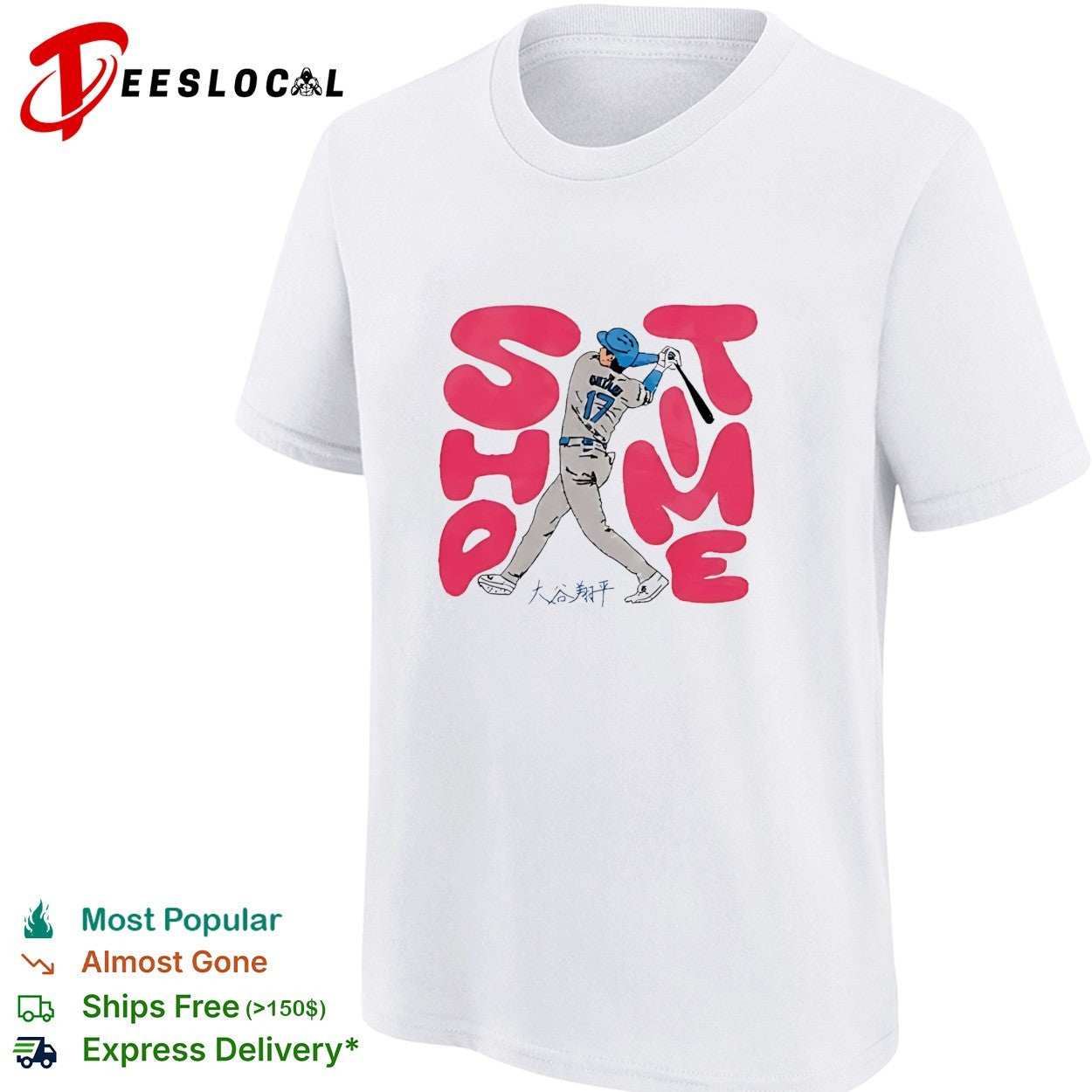 Shohei Ohtani Sho Time Los Angeles Dodgers Baseball slugger swing shirt