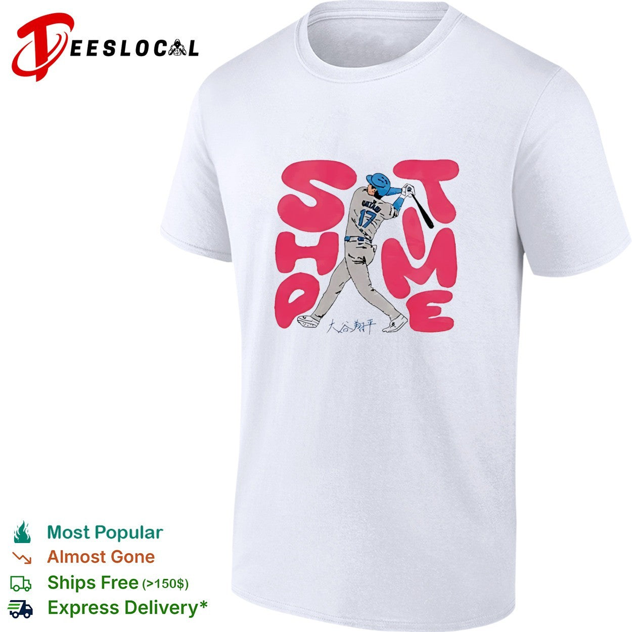 Shohei Ohtani Sho Time Los Angeles Dodgers Baseball slugger swing shirt