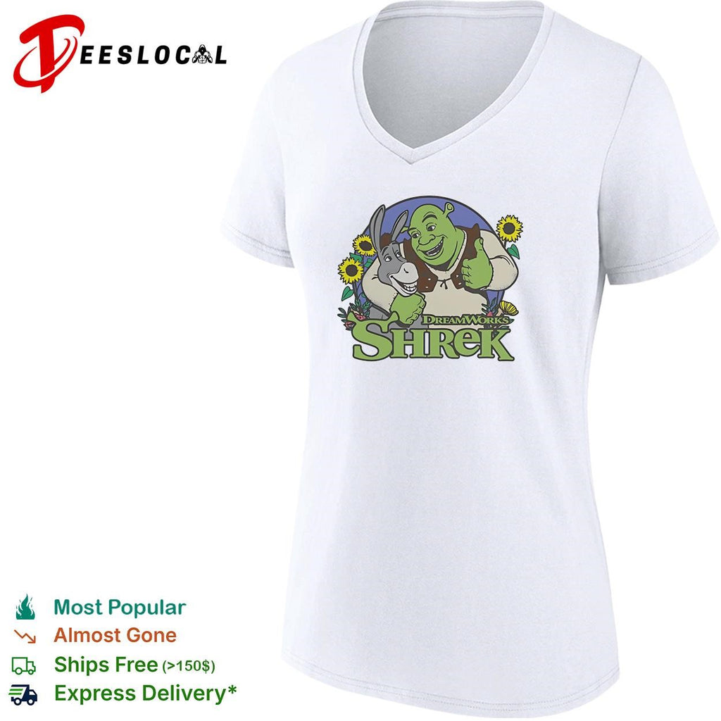 Shrek Donkey DreamWorks sunflowers friendship vintage beige shirt