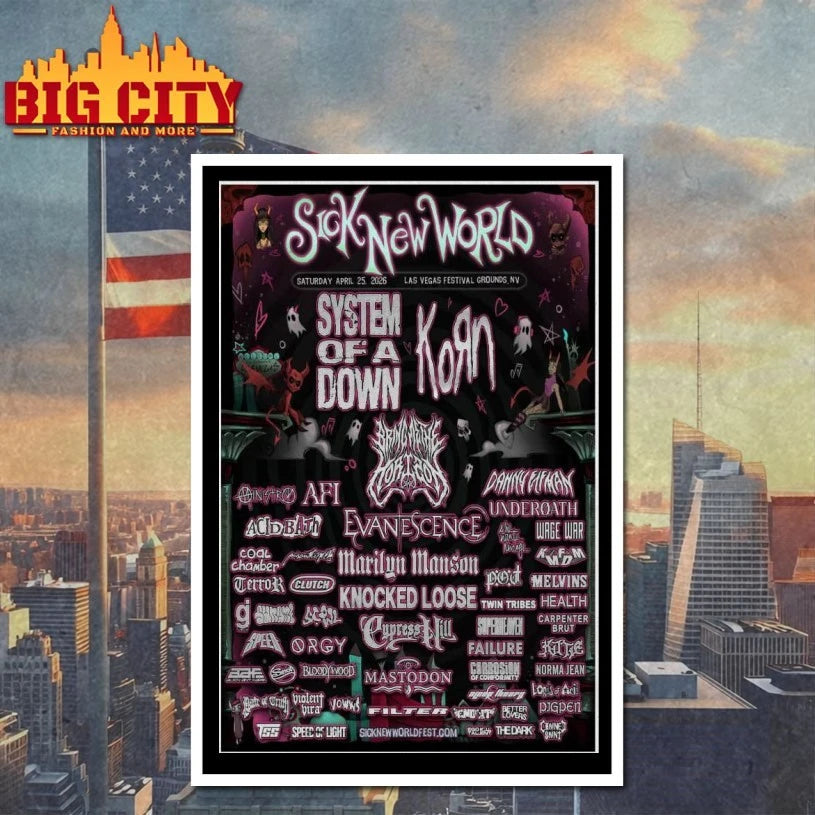 Sick New World April 25 2026 Las Vegas Festival Grounds, NV Poster shirts