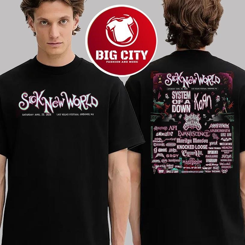 Sick New World Event Poster Line Up At Las Vegas Festival In Grounds NV On April 25 2026 New Two Sided Shirt
