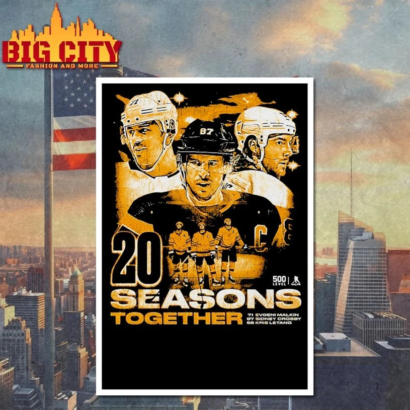 Sidney Crosby Kris Letang &amp; Evgeni Malkin Pittsburgh 20 Seasons Shirt