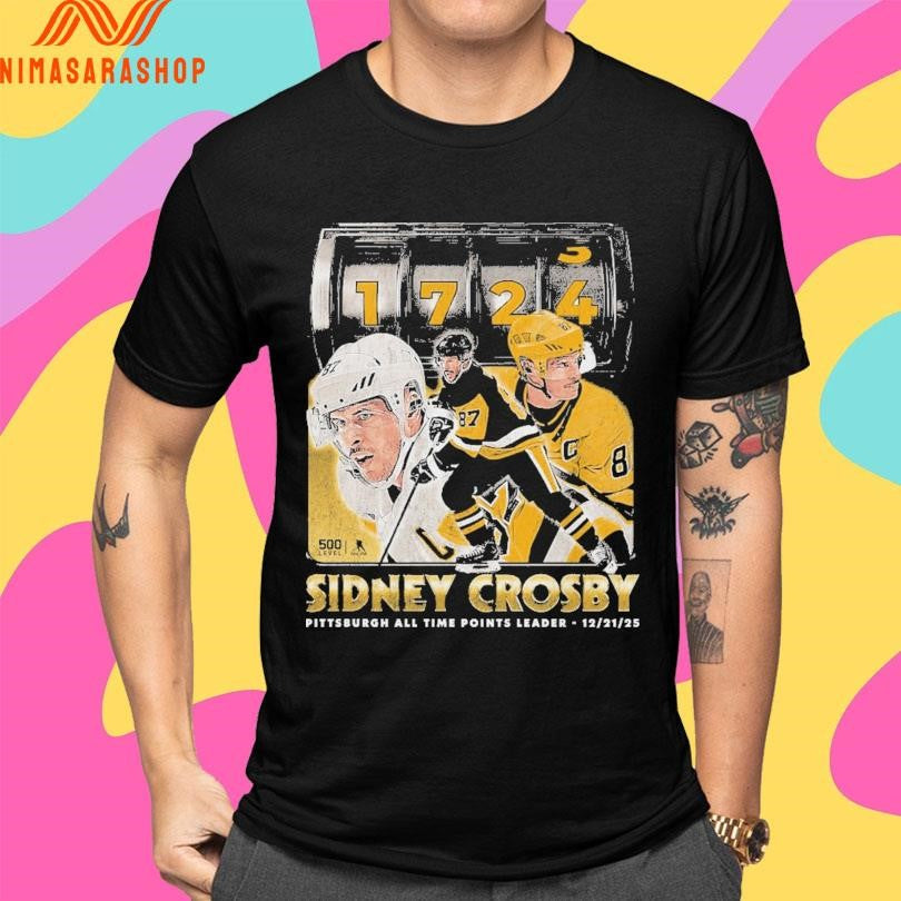 Sidney Crosby Pittsburgh All Time Points Leader 12 21 25 Shirts